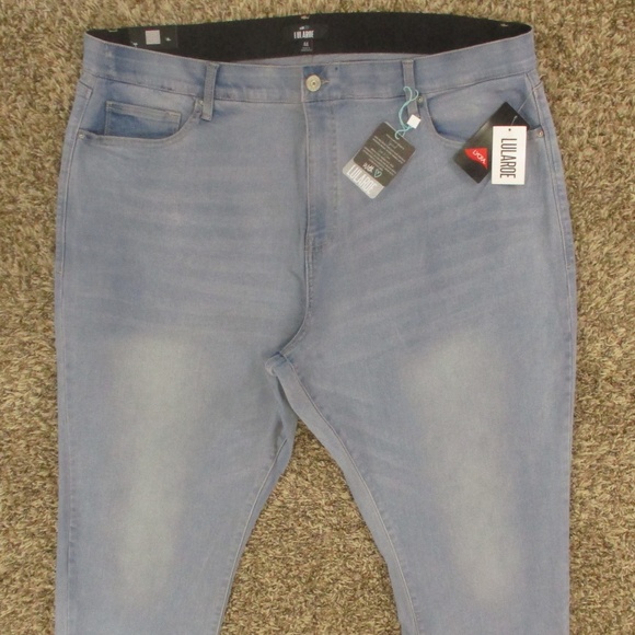 Lularoe Jeans Women's 44 Plus‎ Size Light Wash High Rise Slim Straight Denim - Picture 3 of 12